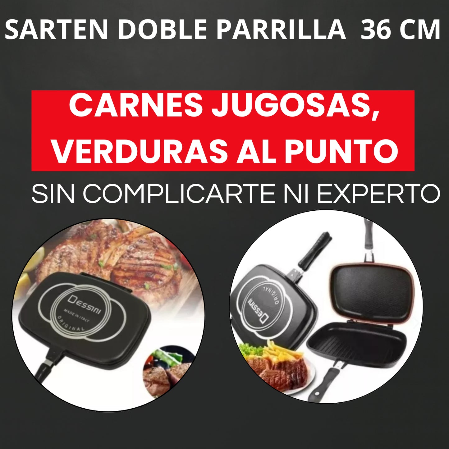 SARTEN DOBLE PARRILLA 36 CM® - FriendStory