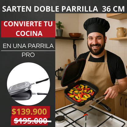 SARTEN DOBLE PARRILLA 36 CM® - FriendStory